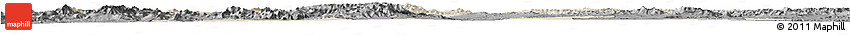 Shaded Relief Horizon Map of Hamadan, darken, desaturated