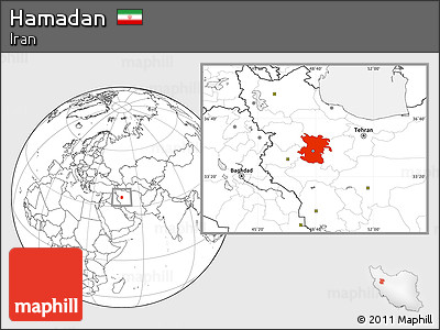 Blank Location Map of Hamadan