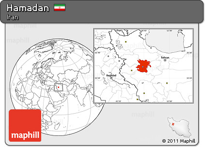 Blank Location Map of Hamadan
