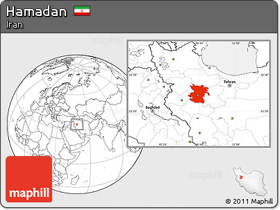 Blank Location Map of Hamadan