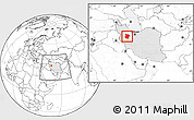 Blank Location Map of Hamadan, highlighted country, within the entire country