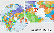 Political Location Map of Hamadan, highlighted country, within the entire country