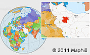 Political Location Map of Hamadan, highlighted country