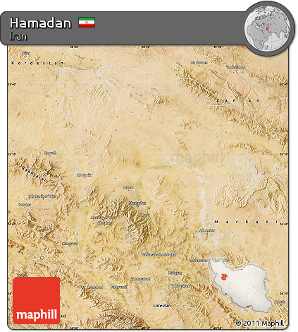 Satellite Map of Hamadan