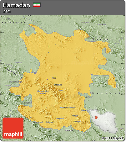 Savanna Style Map of Hamadan