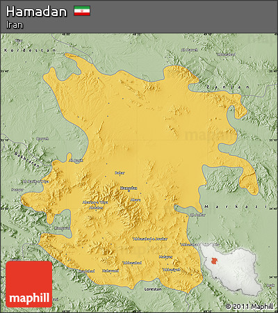 Savanna Style Map of Hamadan