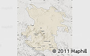 Shaded Relief Map of Hamadan, lighten, semi-desaturated