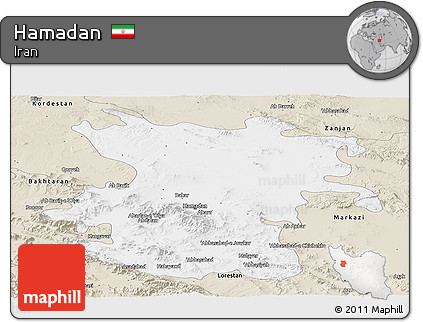 Classic Style Panoramic Map of Hamadan