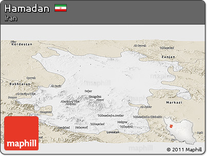 Classic Style Panoramic Map of Hamadan