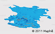 Political Panoramic Map of Hamadan, cropped outside