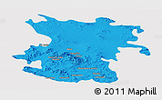 Political Panoramic Map of Hamadan, single color outside