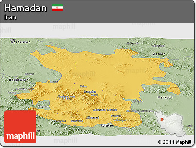 Savanna Style Panoramic Map of Hamadan
