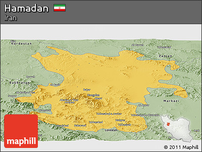 Savanna Style Panoramic Map of Hamadan