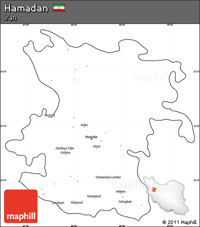 Blank Simple Map of Hamadan, cropped outside