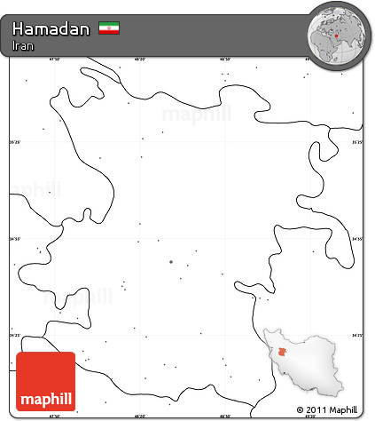 Blank Simple Map of Hamadan, no labels