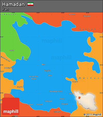 Political Simple Map of Hamadan