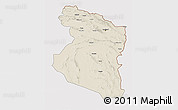 Shaded Relief 3D Map of Horasan, cropped outside