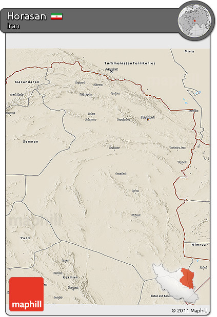 Shaded Relief 3D Map of Horasan