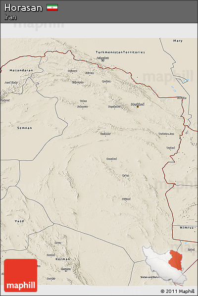 Shaded Relief 3D Map of Horasan