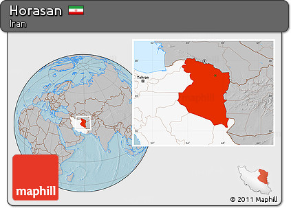 Gray Location Map of Horasan, highlighted country, hill shading