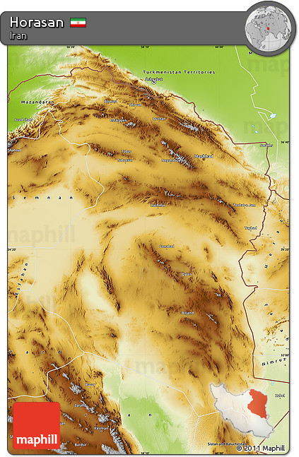 Physical Map of Horasan