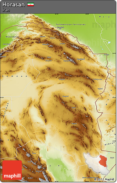 Physical Map of Horasan