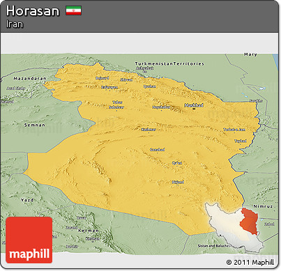 Savanna Style Panoramic Map of Horasan
