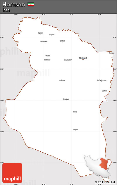 Classic Style Simple Map of Horasan, cropped outside