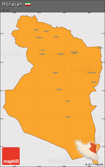 Political Simple Map of Horasan, cropped outside