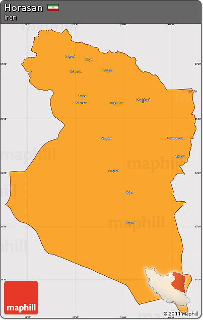 Political Simple Map of Horasan, cropped outside