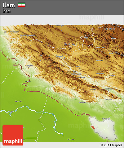 Physical 3D Map of Ilam