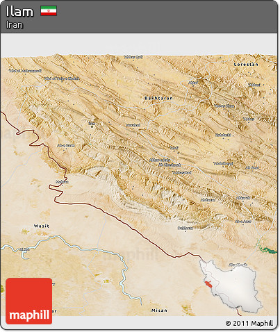 Satellite 3D Map of Ilam