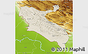 Shaded Relief 3D Map of Ilam, physical outside