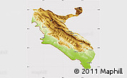 Physical Map of Ilam, cropped outside