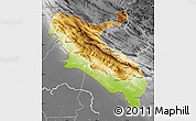 Physical Map of Ilam, desaturated