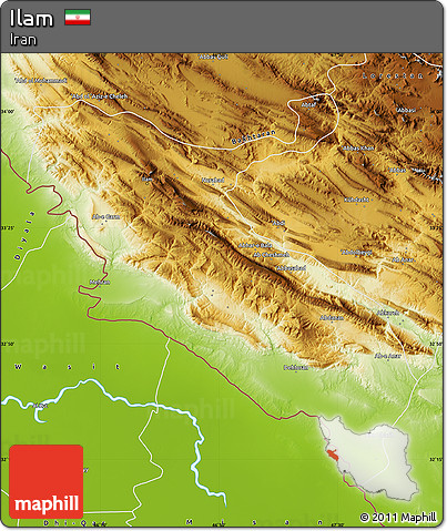 Physical Map of Ilam