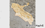 Satellite Map of Ilam, darken, semi-desaturated