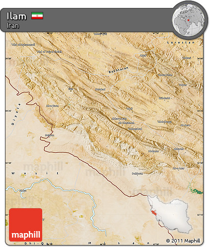 Satellite Map of Ilam