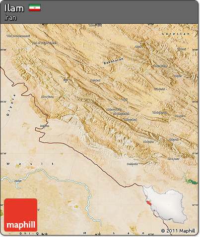 Satellite Map of Ilam