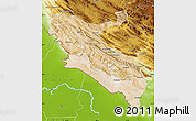 Satellite Map of Ilam, physical outside