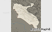 Shaded Relief Map of Ilam, darken