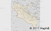 Shaded Relief Map of Ilam, desaturated