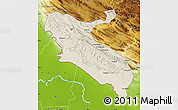 Shaded Relief Map of Ilam, physical outside