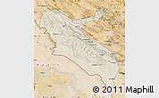 Shaded Relief Map of Ilam, satellite outside