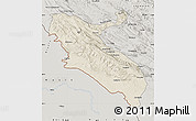 Shaded Relief Map of Ilam, semi-desaturated