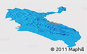 Political Panoramic Map of Ilam, single color outside