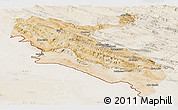 Satellite Panoramic Map of Ilam, lighten