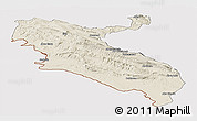 Shaded Relief Panoramic Map of Ilam, cropped outside