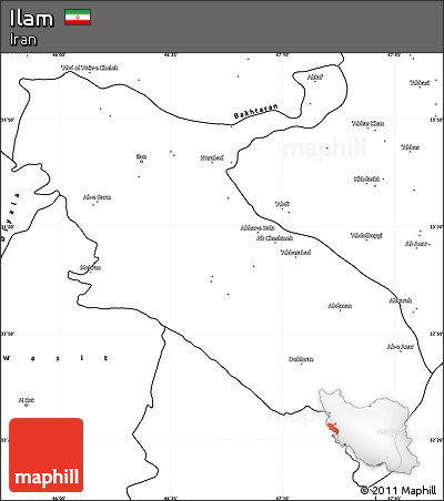 Blank Simple Map of Ilam