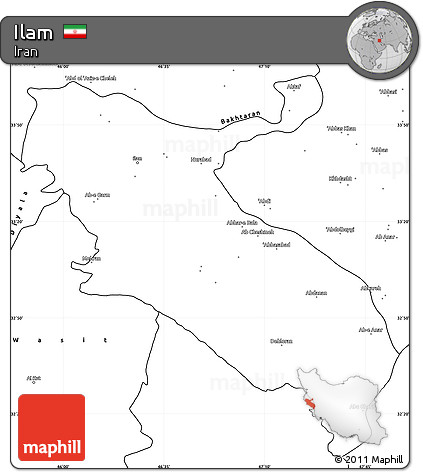 Blank Simple Map of Ilam